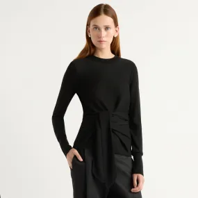 Knit Design Wear Robin Tie-Front Tencel-Wool Sweater