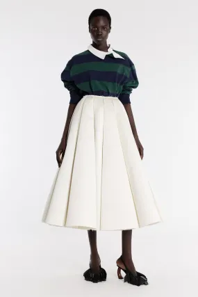 Timeless Trend Texture Focus Satin Panelled Skirt Ivory
