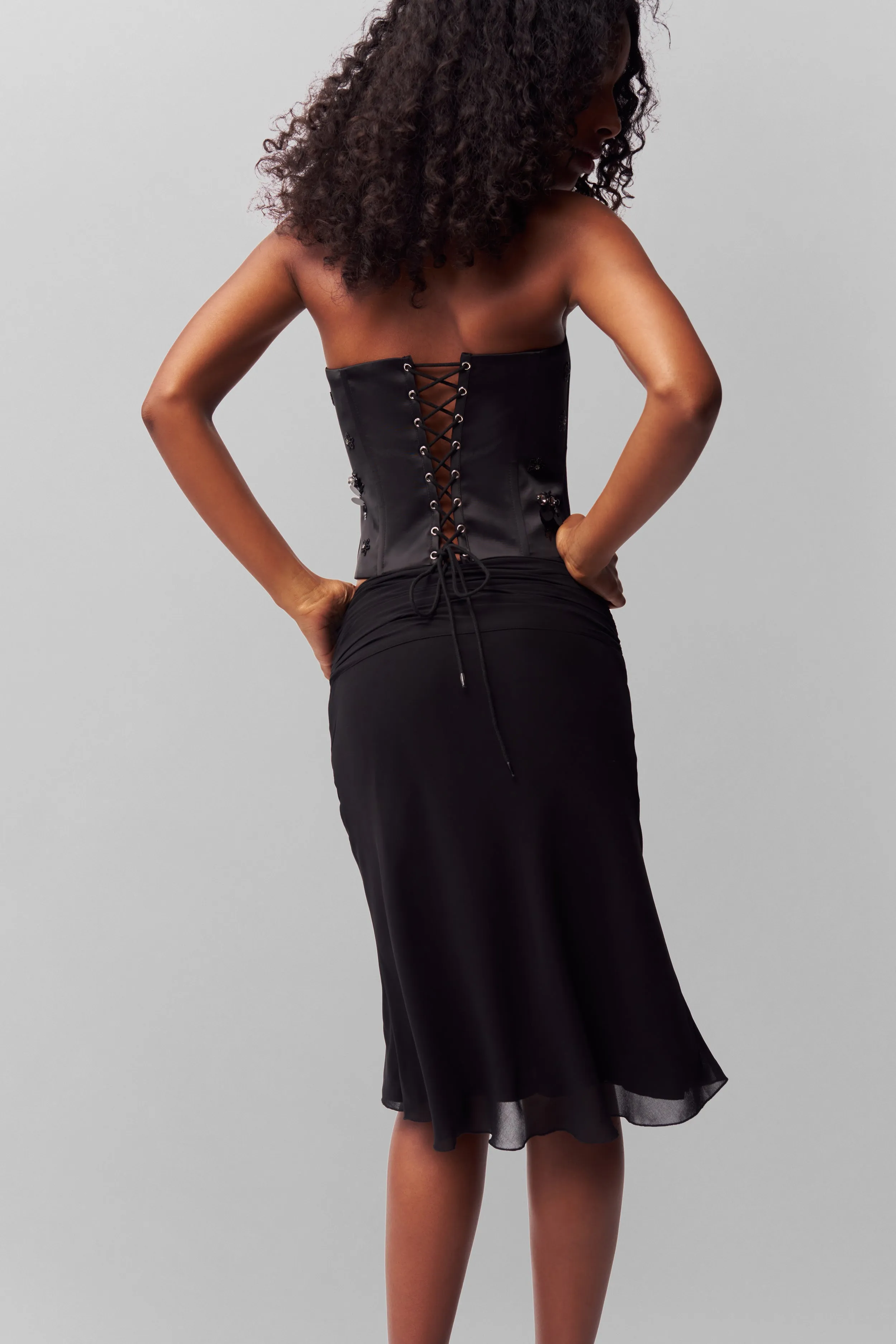 Embellished Satin Corset Multi Purpose Layering