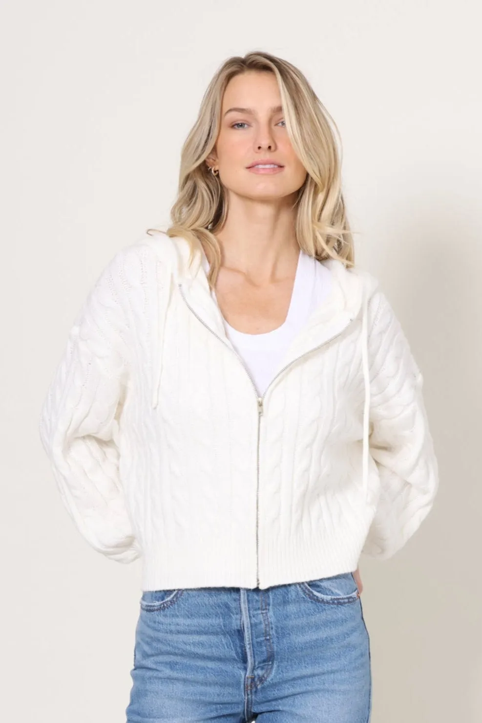 Chalet Cable Zip Up Sweater StretchMaterial