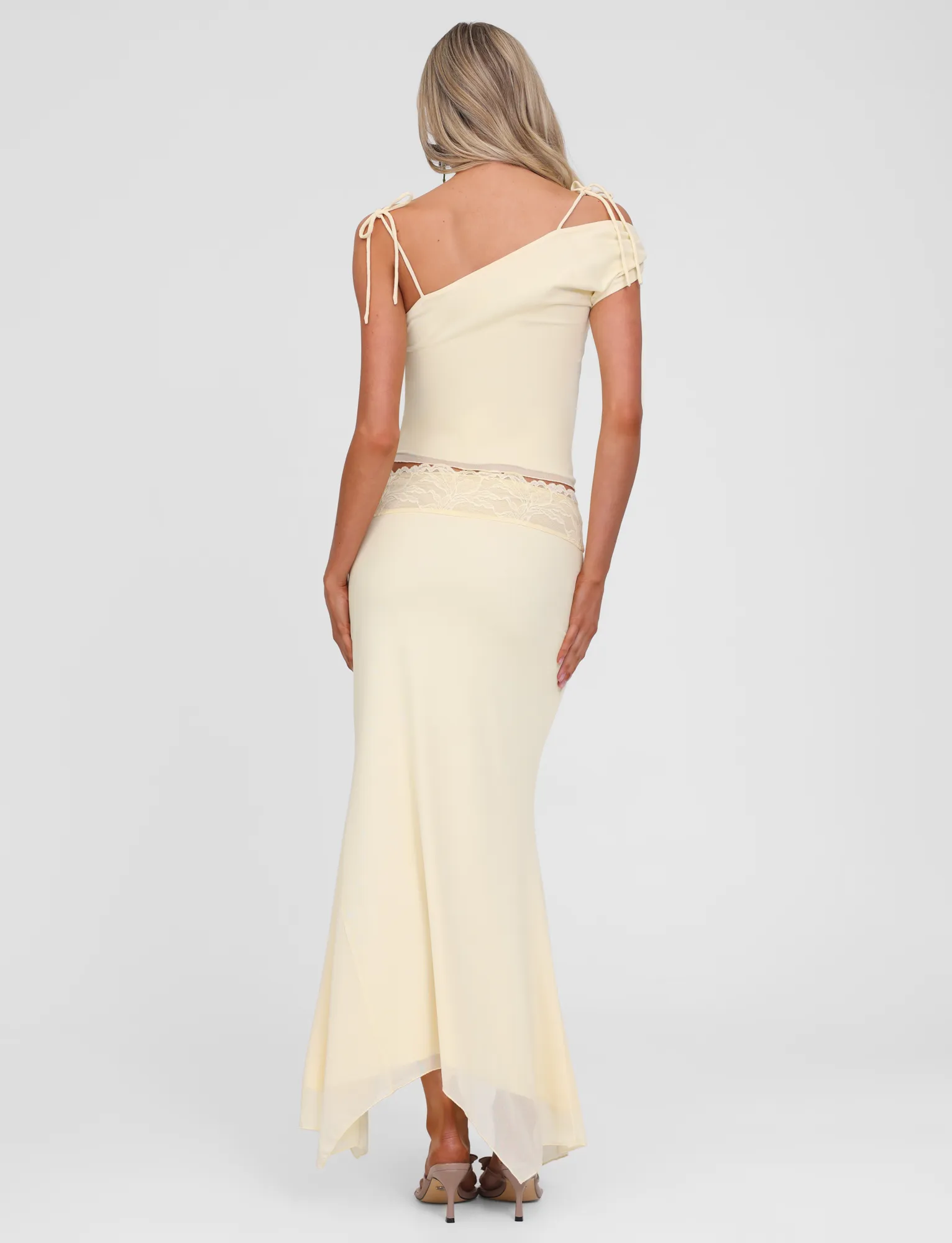 LILLIAN SKIRT - YELLOW Flowy Drape