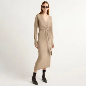 Linden Front-Wrap Sweater Dress Heart Tone Floral Swing