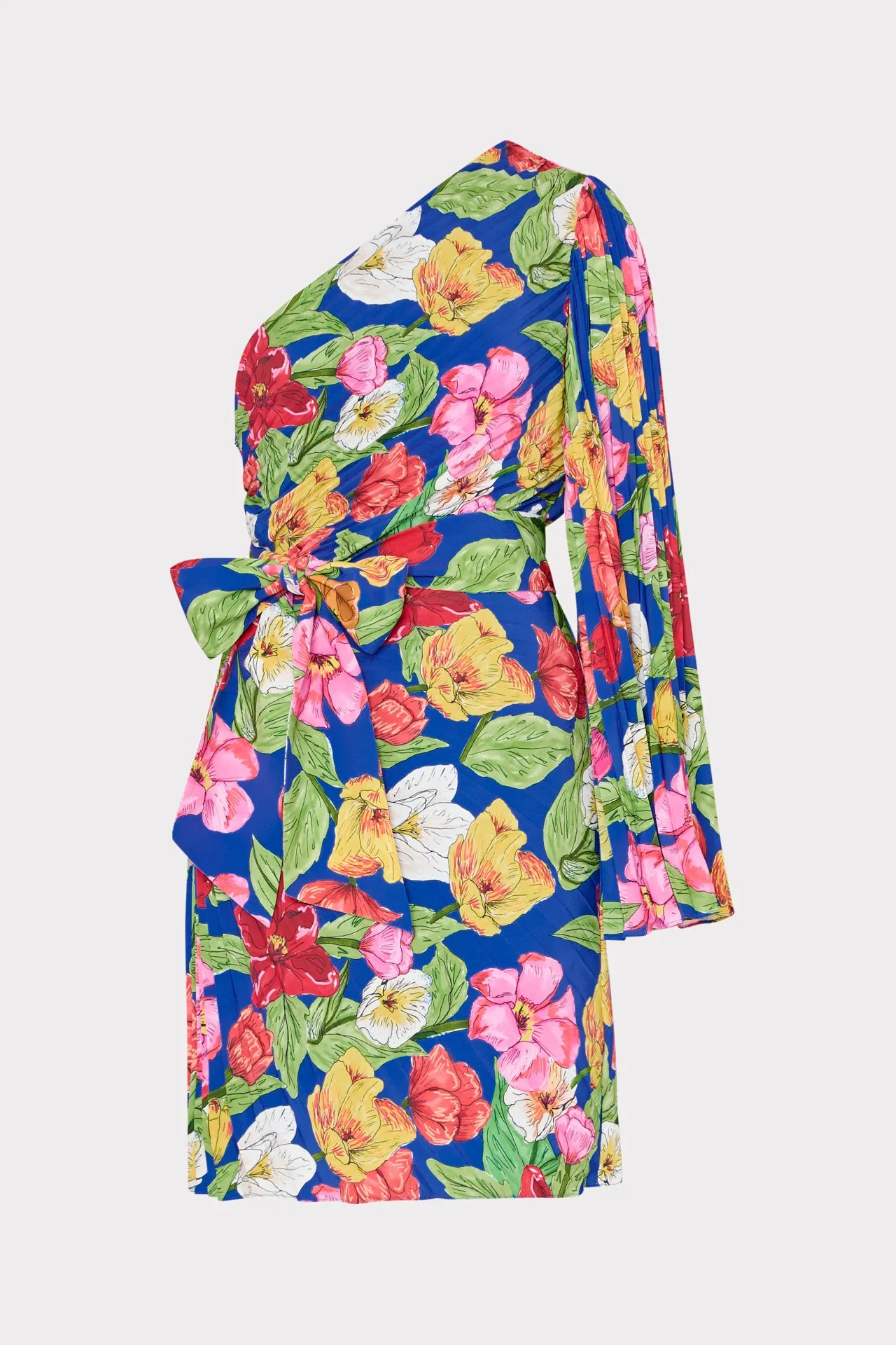 Linden Tulip Rosette Pleated Dress Pastel Sky Day To Night