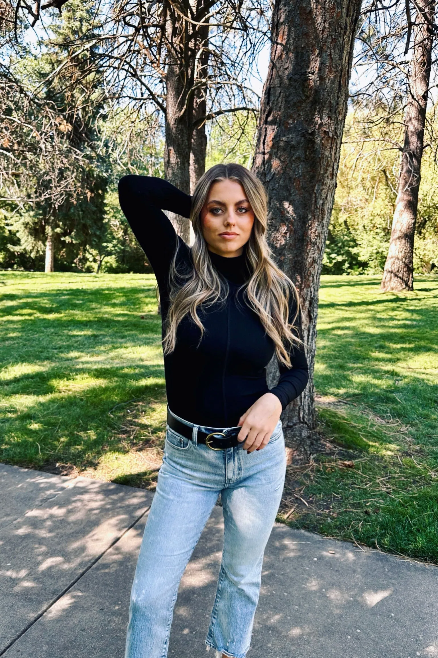 Casual Wear Adjustable Collar System Lindley Ribbed Mock Neck Top - FINAL SALE