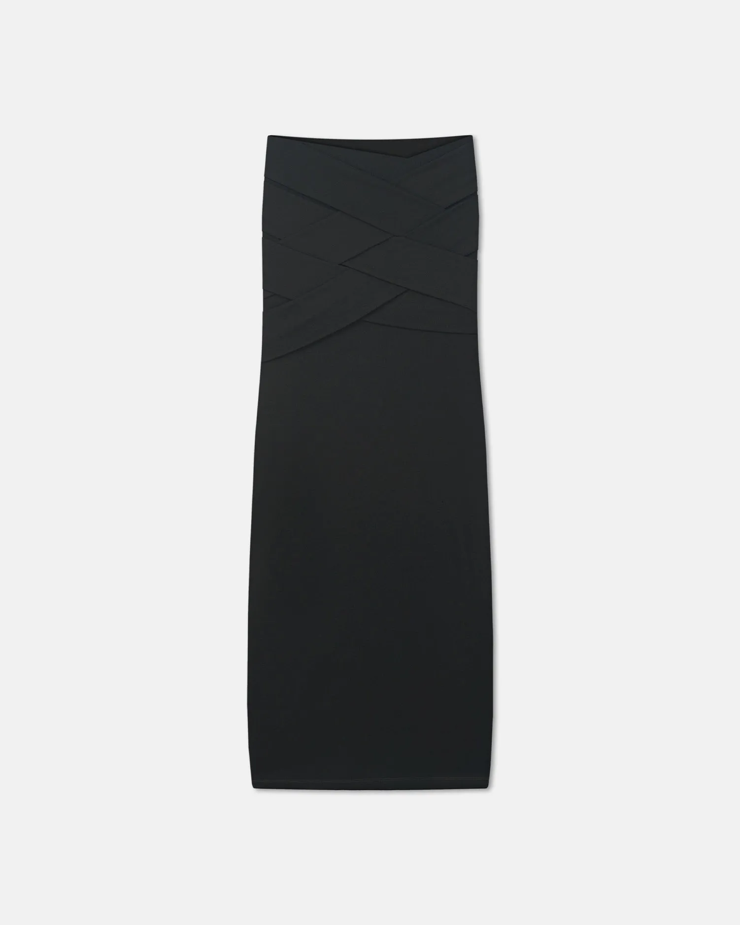 Shanda - Draped Mesh Jersey Maxi Skirt - Anthracite Adjustable Hemline VentedBack