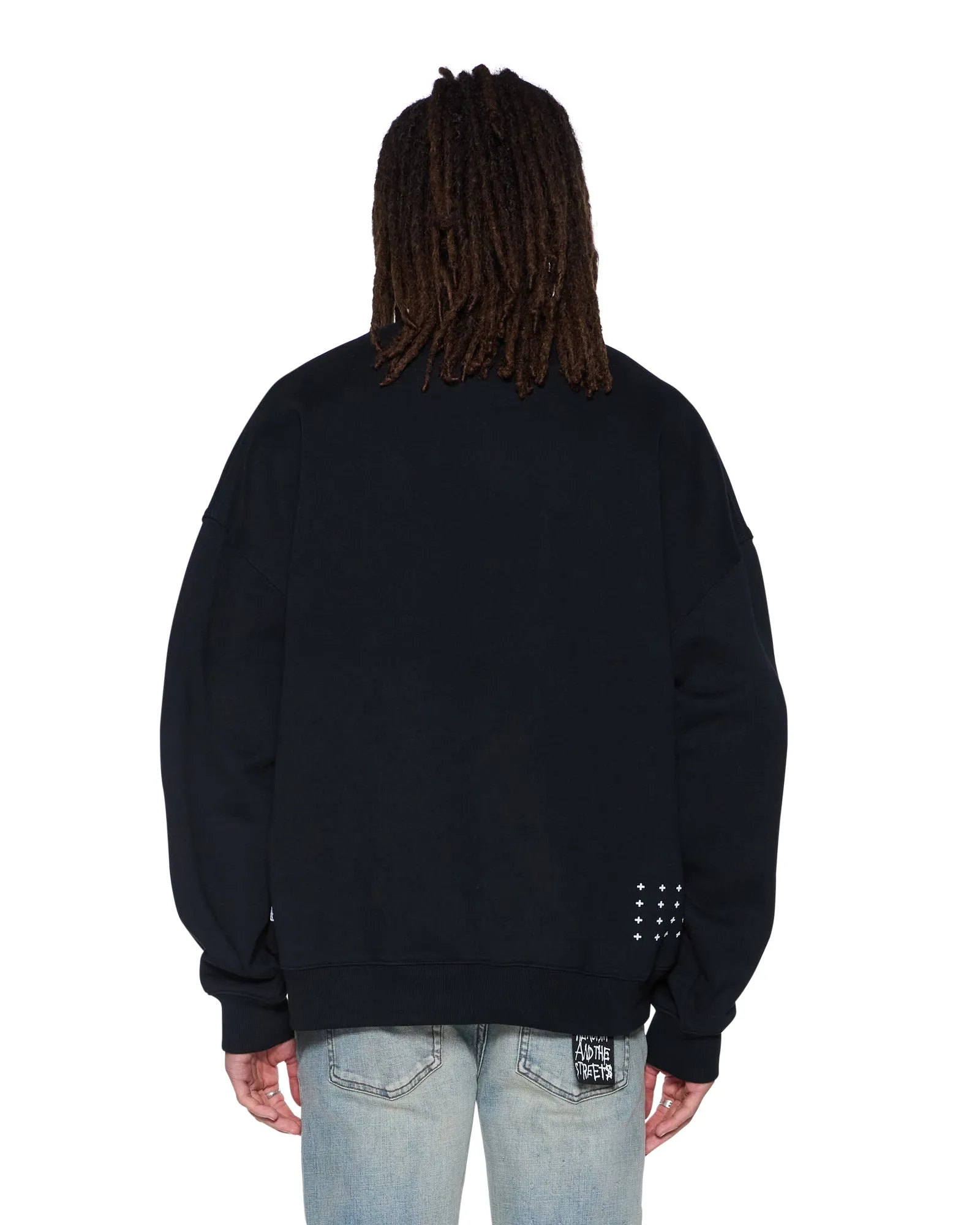 PLATED EKCESS CREWNECK JET BLACK Hydrophobic Threadwork