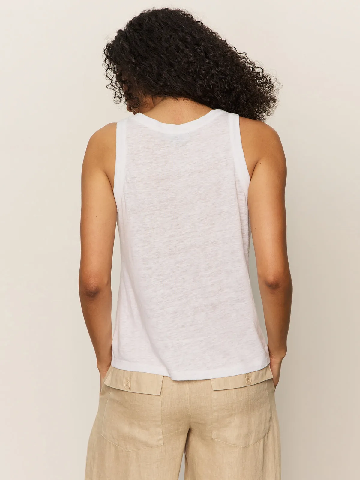 Linen Tank White UV protected Relaxed Wearable