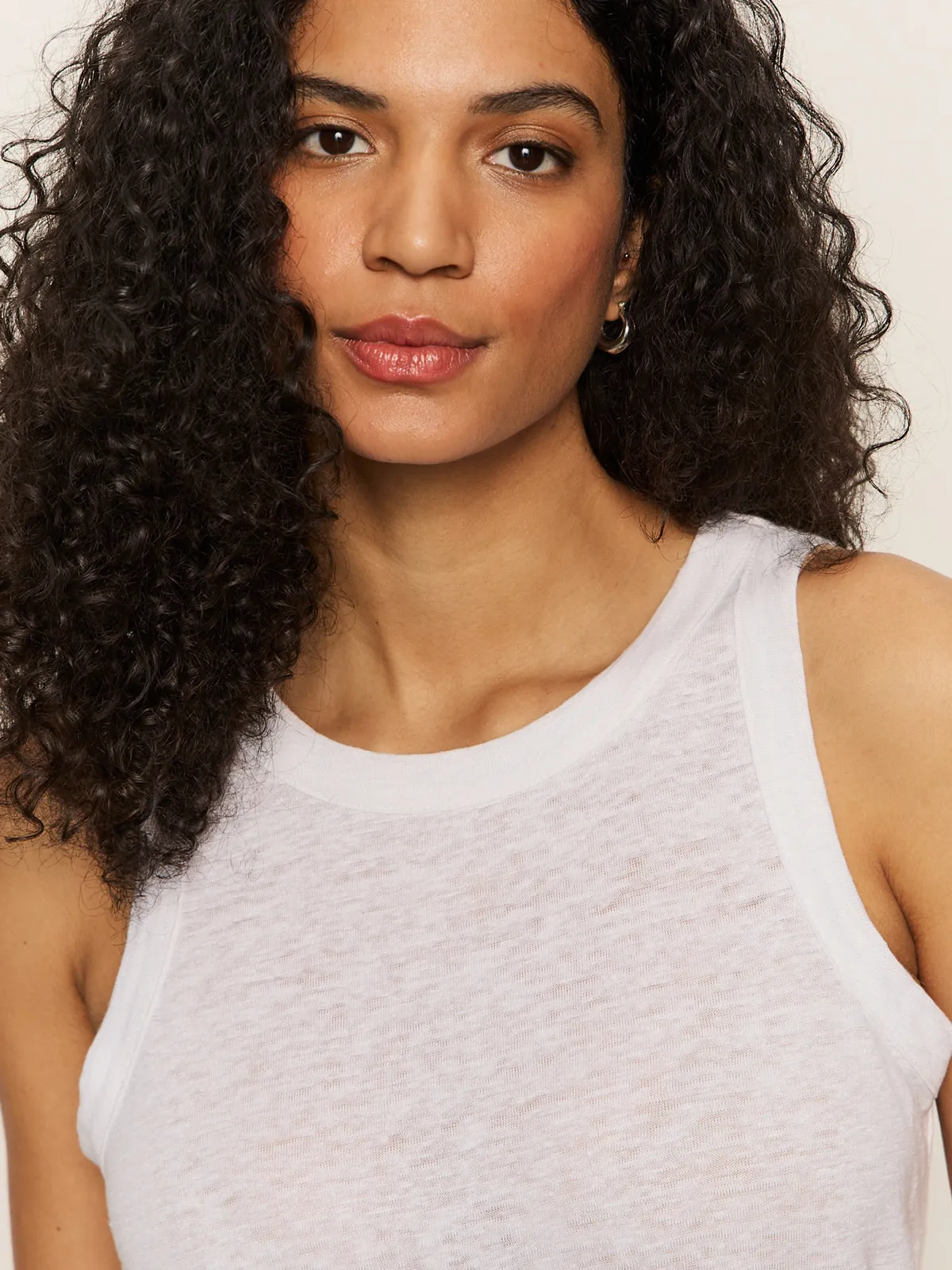 Linen Tank White All-Purpose Comfort