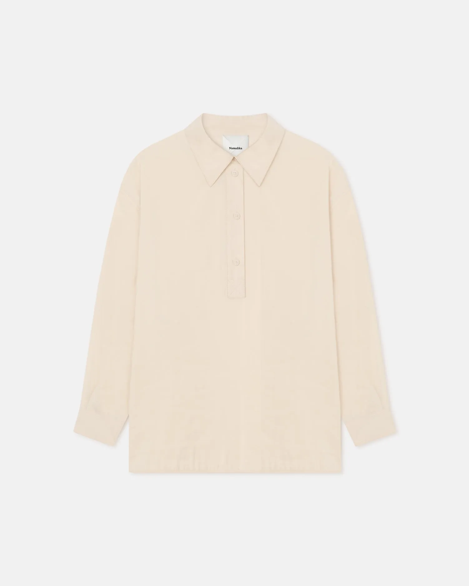 Linka - Glass Poplin Shirt - Oat windproof