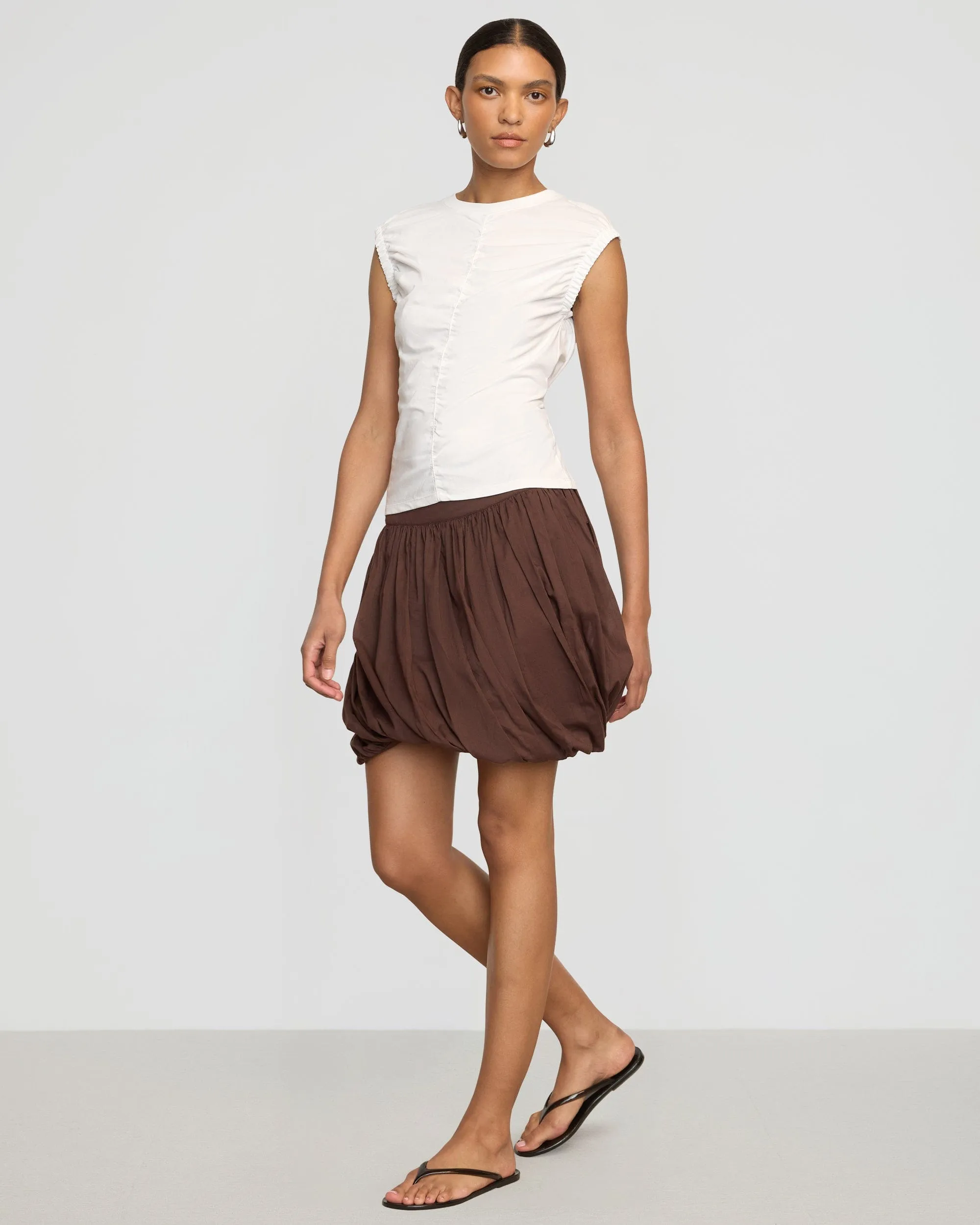 Lior Elasticated Cap-Sleeve Tank ErgonomicShape TaglessNecklineComfort