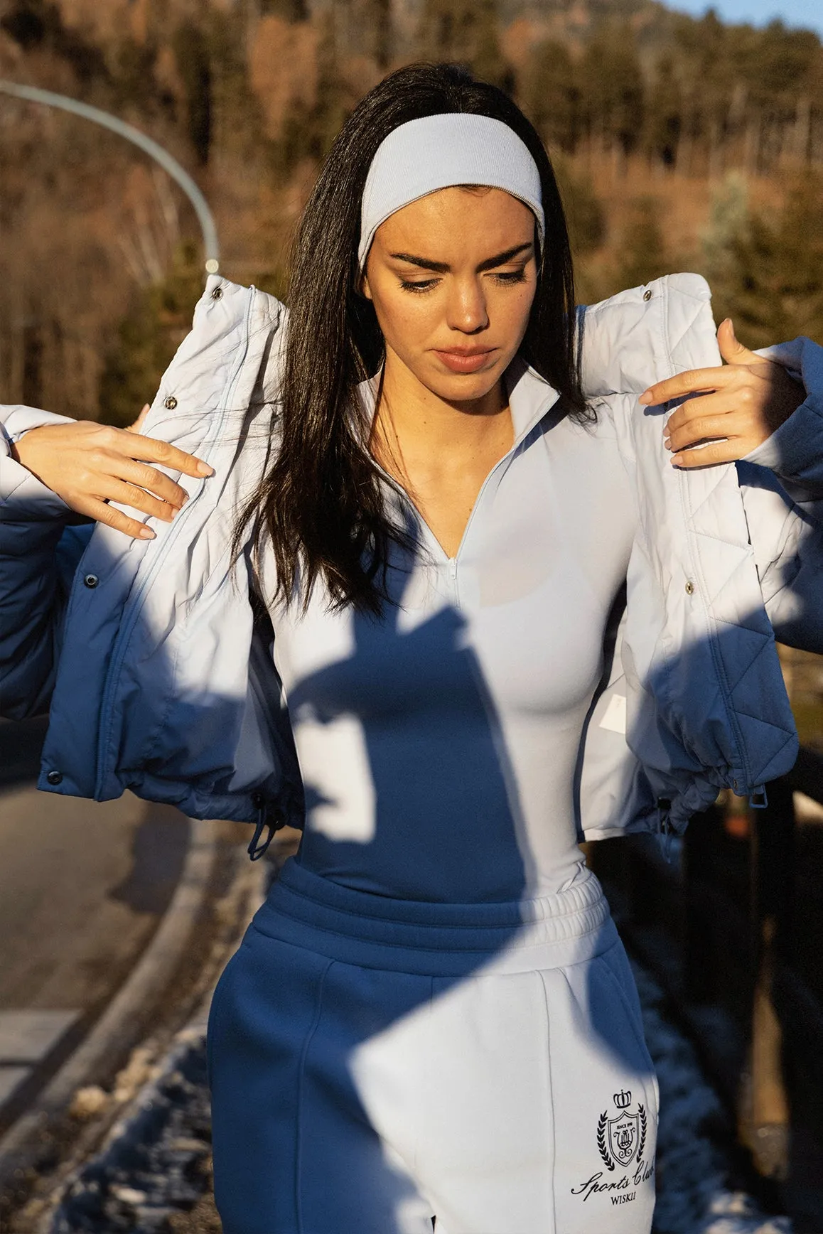 Soft Material SheerLayering Long Sleeve Half Zip Top