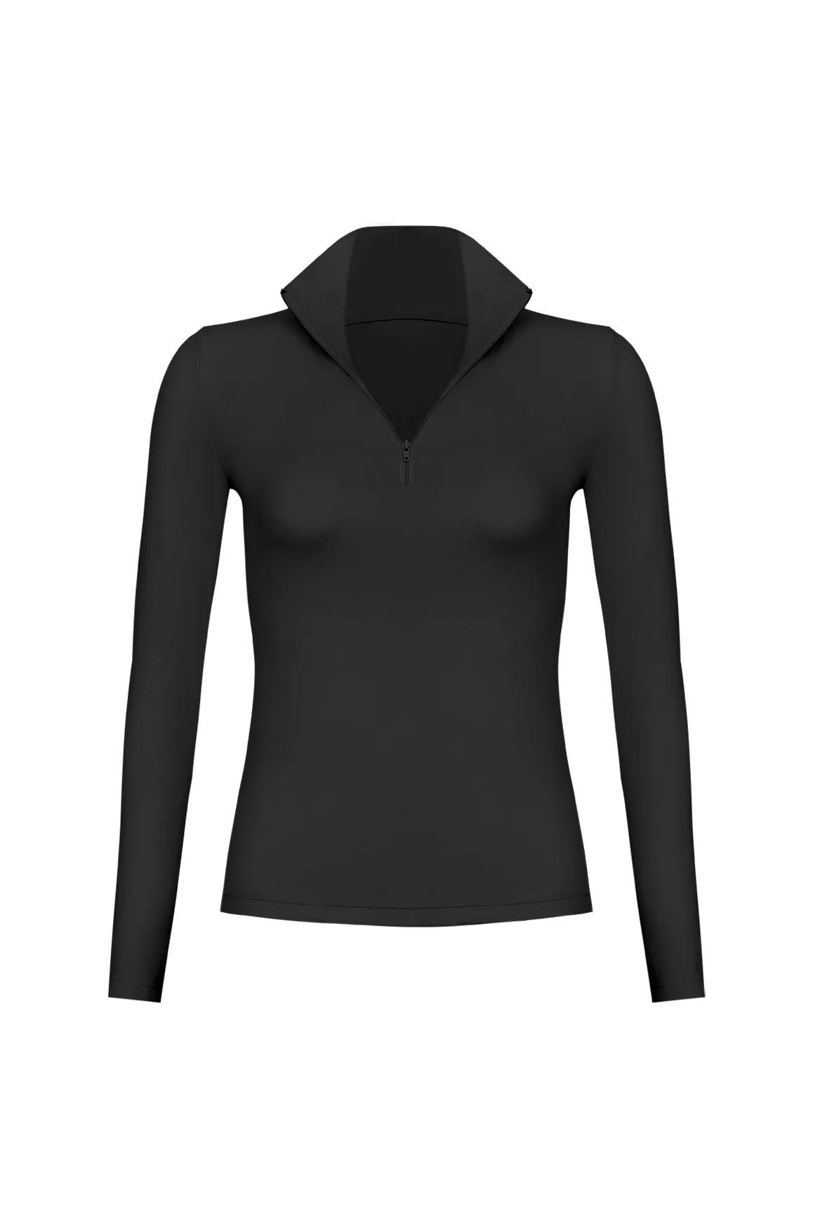 Long Sleeve Half Zip Top ConvertibleCollarSystem