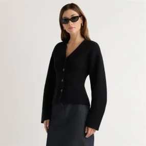 Cozy Apparel winter warmth Elinor Organic Cotton-Wool V-Neck Cardigan