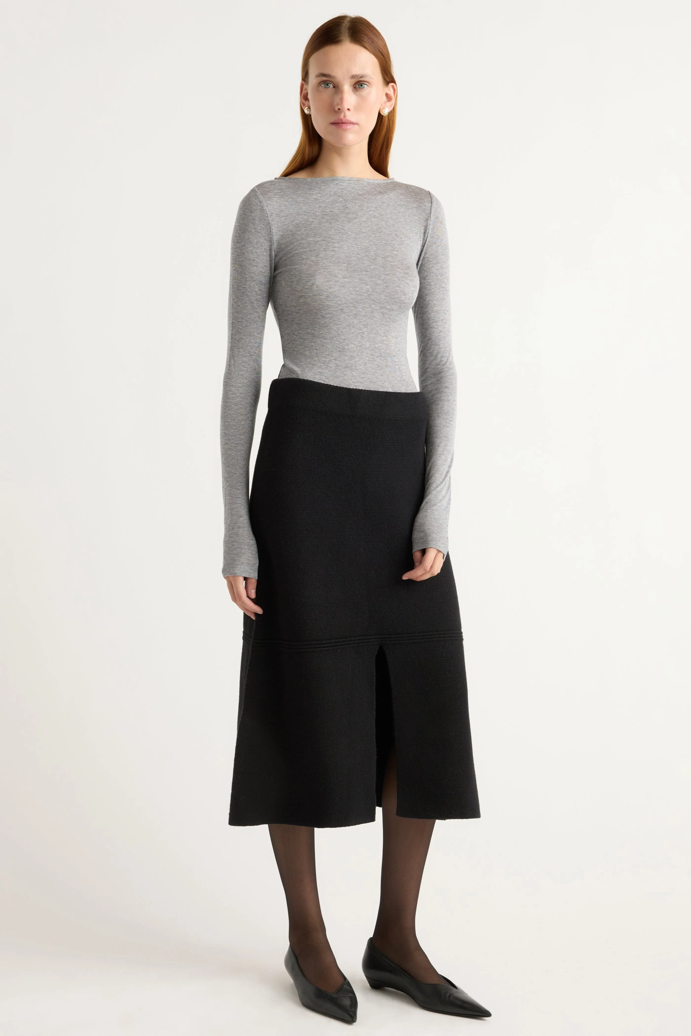 Lora Organic Cotton-Wool Skirt Street Look