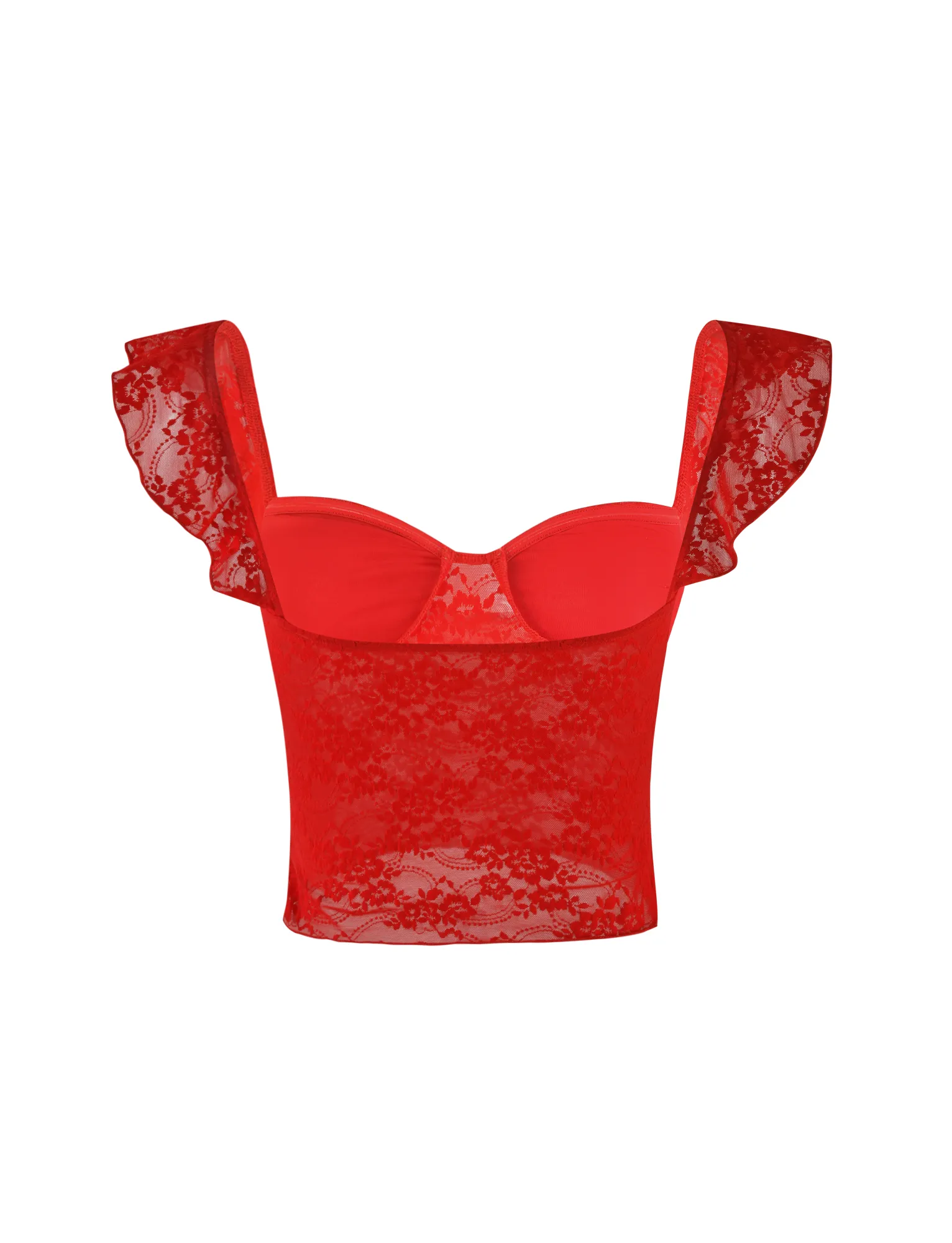 LORNA TOP - RED Oversized Collar