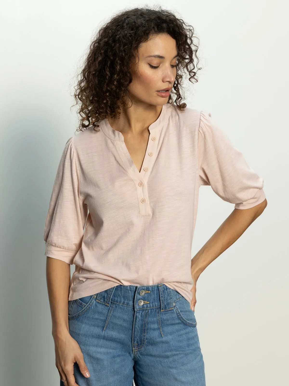 Stylish piece Mixed Media Tee Earth Pink