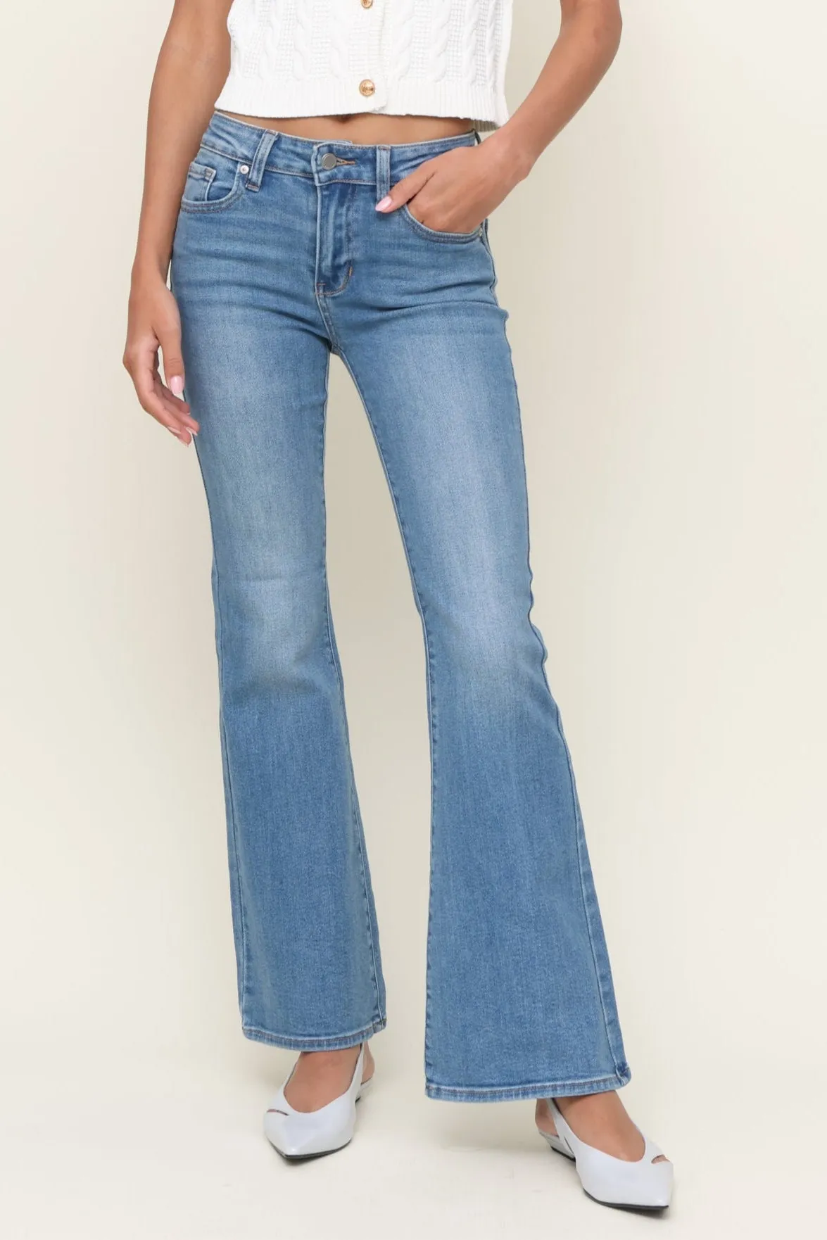 Low Rise Flare Casual Musthave Neutral Piece