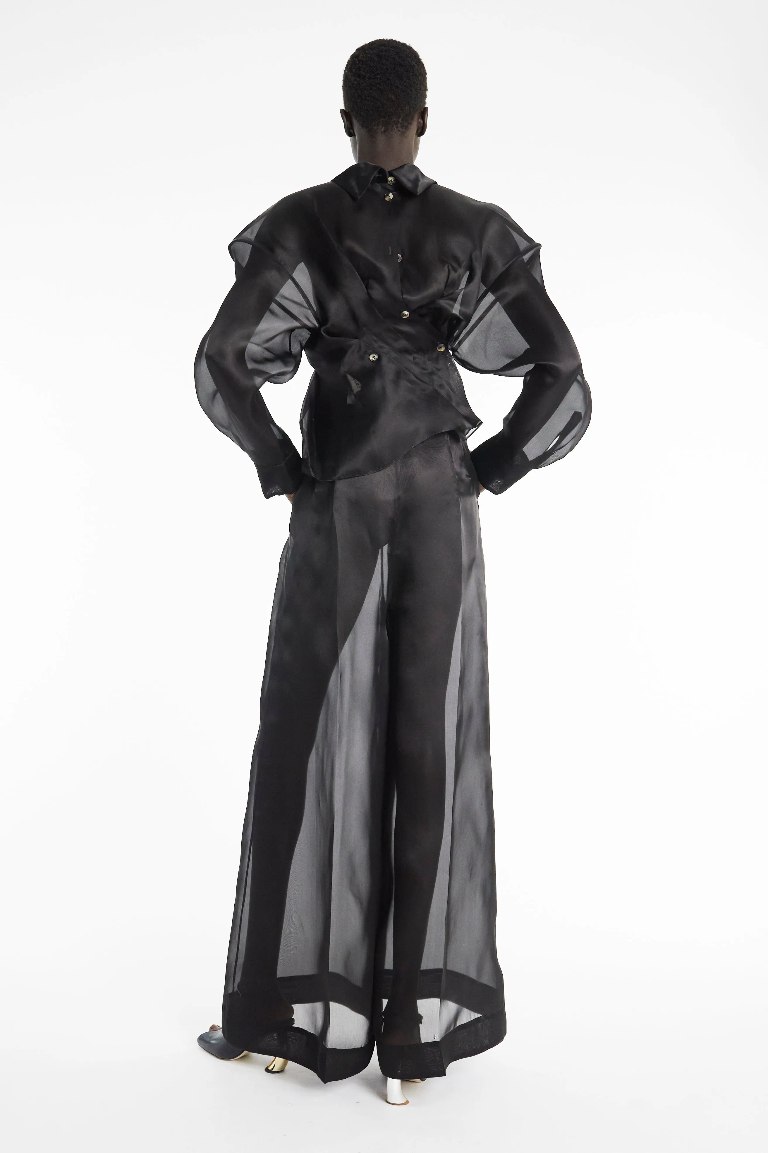 Organza Twisted Shirt Black NonToxic Certification