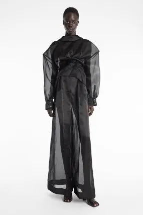 Organza Twisted Shirt Black High Density Weave