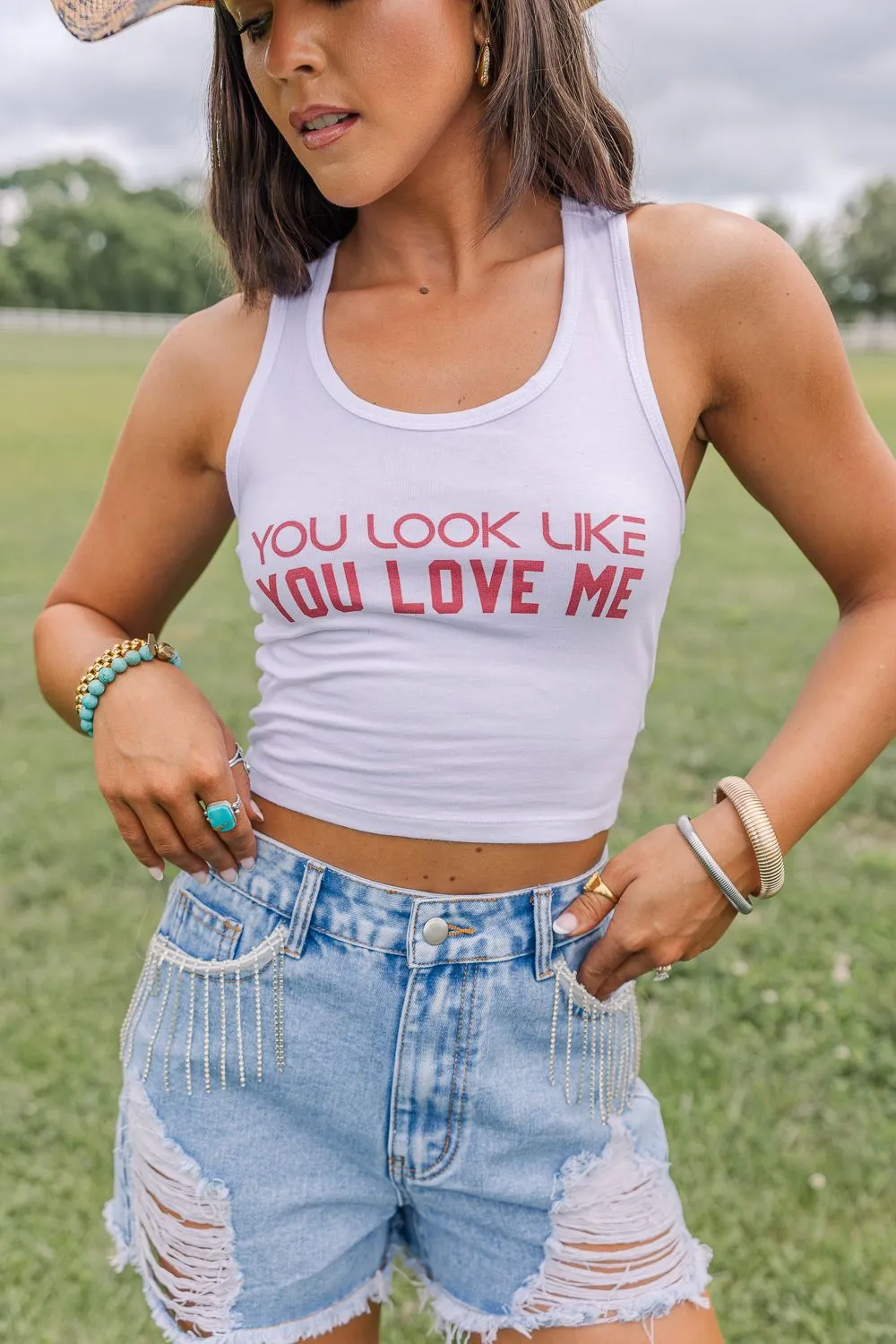 You Look Like You Love Me Tank All Weather Performance Fabric