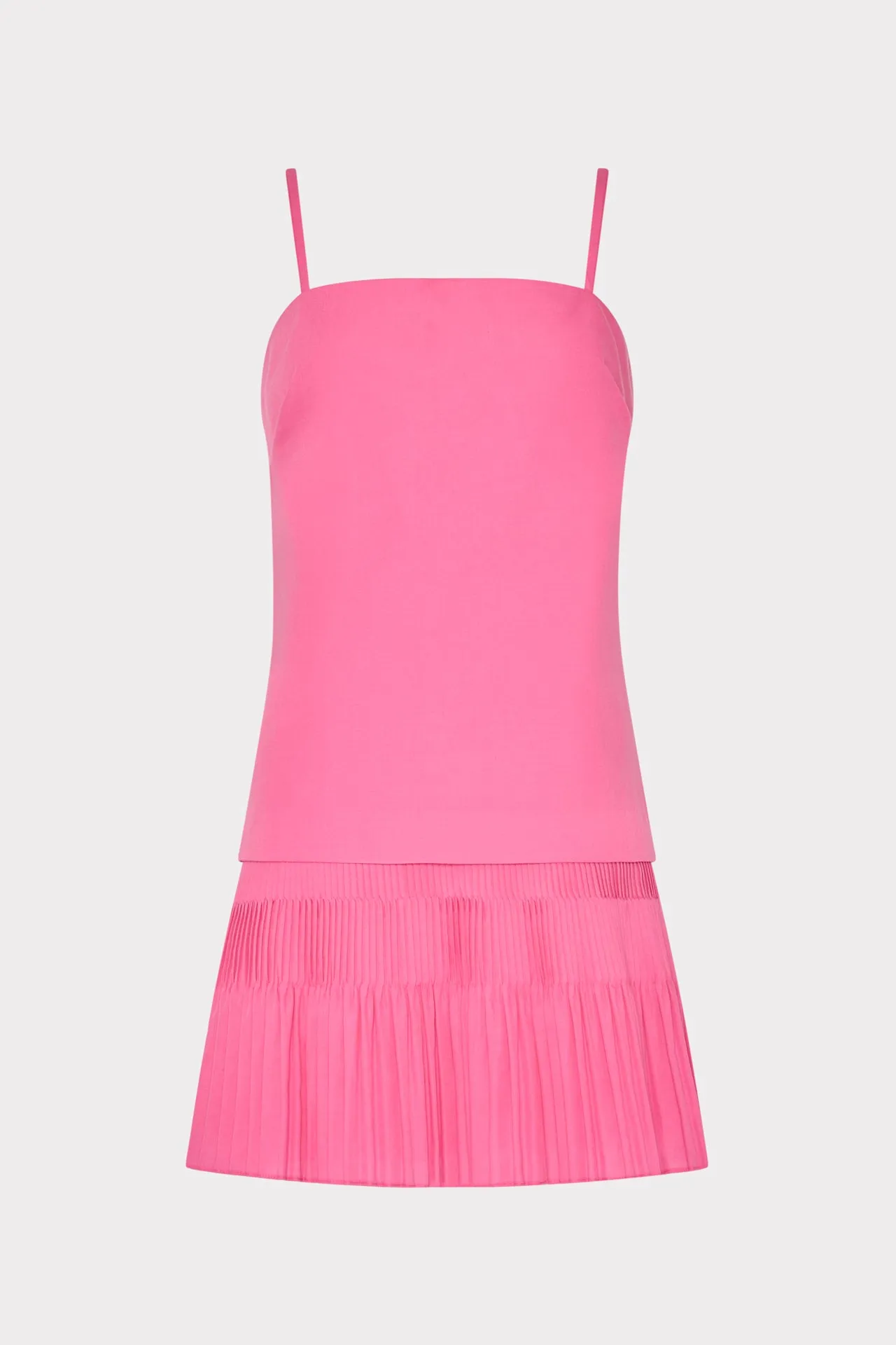 Nola Poplin Pleated Combo Mini Dress ContrastStitching