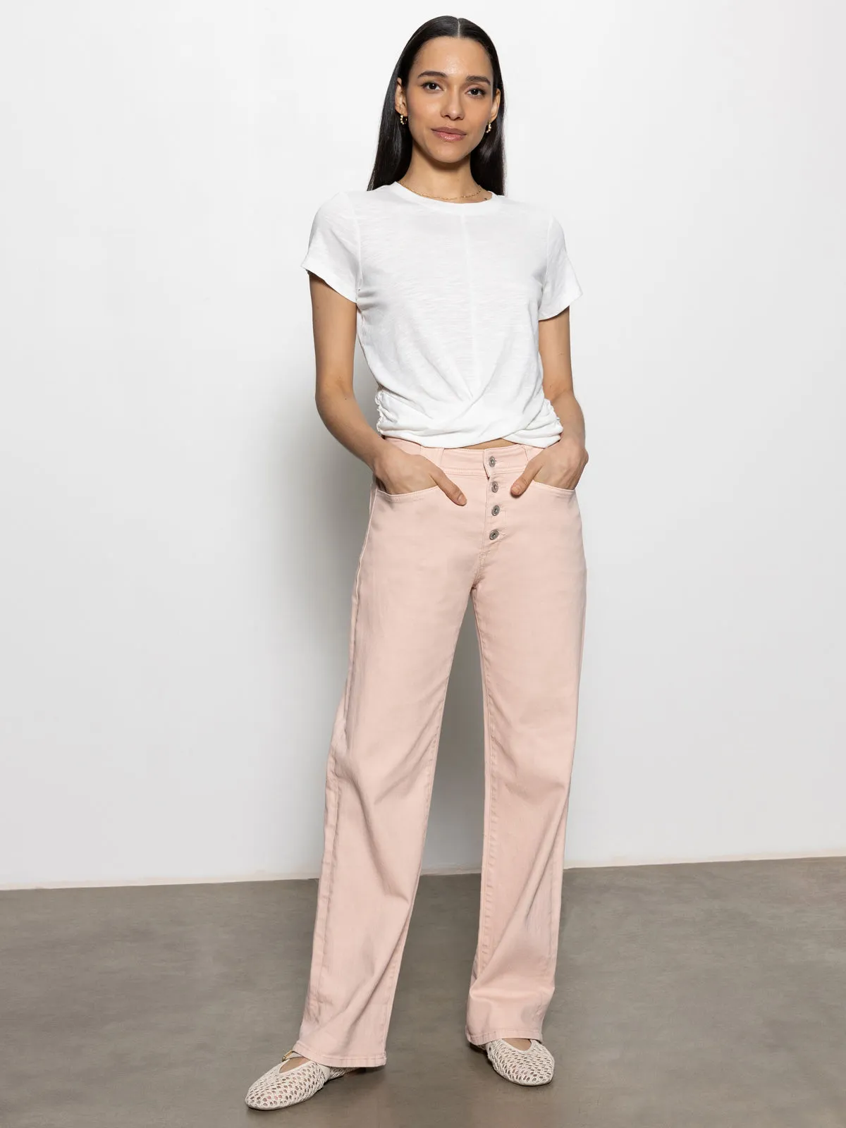 SoftTouchFinish Chilly Layering Luna Cuffed Standard Rise Jeans Earth Pink