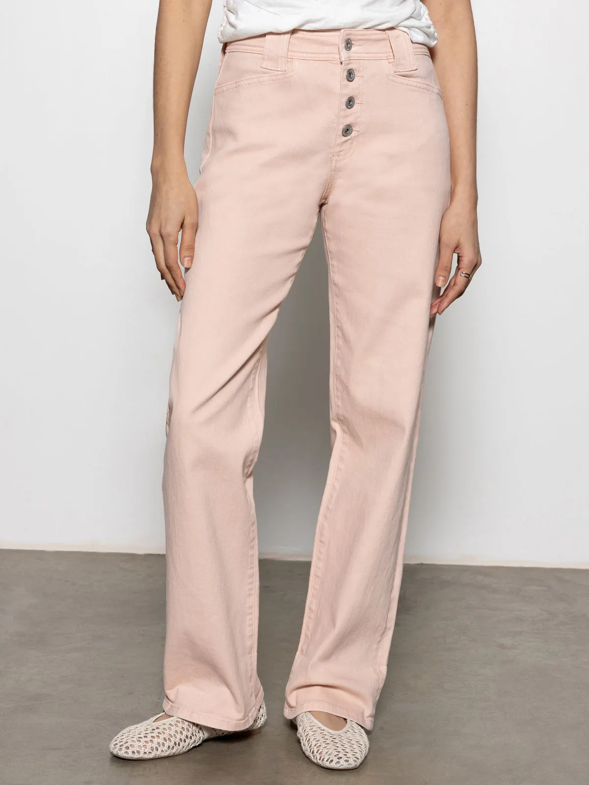 Luna Cuffed Standard Rise Jeans Earth Pink Smooth Comfort