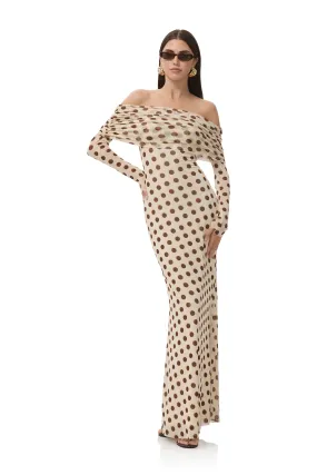 Thelma Dress - Gold Halo Dot Timeless Line Airy Fit