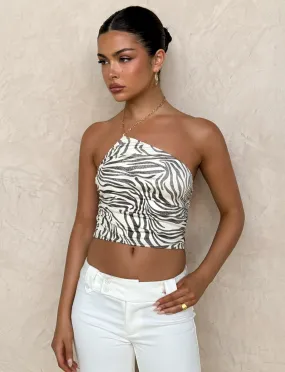 Seamless Knit Design FrictionResistant Trim LYRA TOP - NEUTRAL : ZEBRA