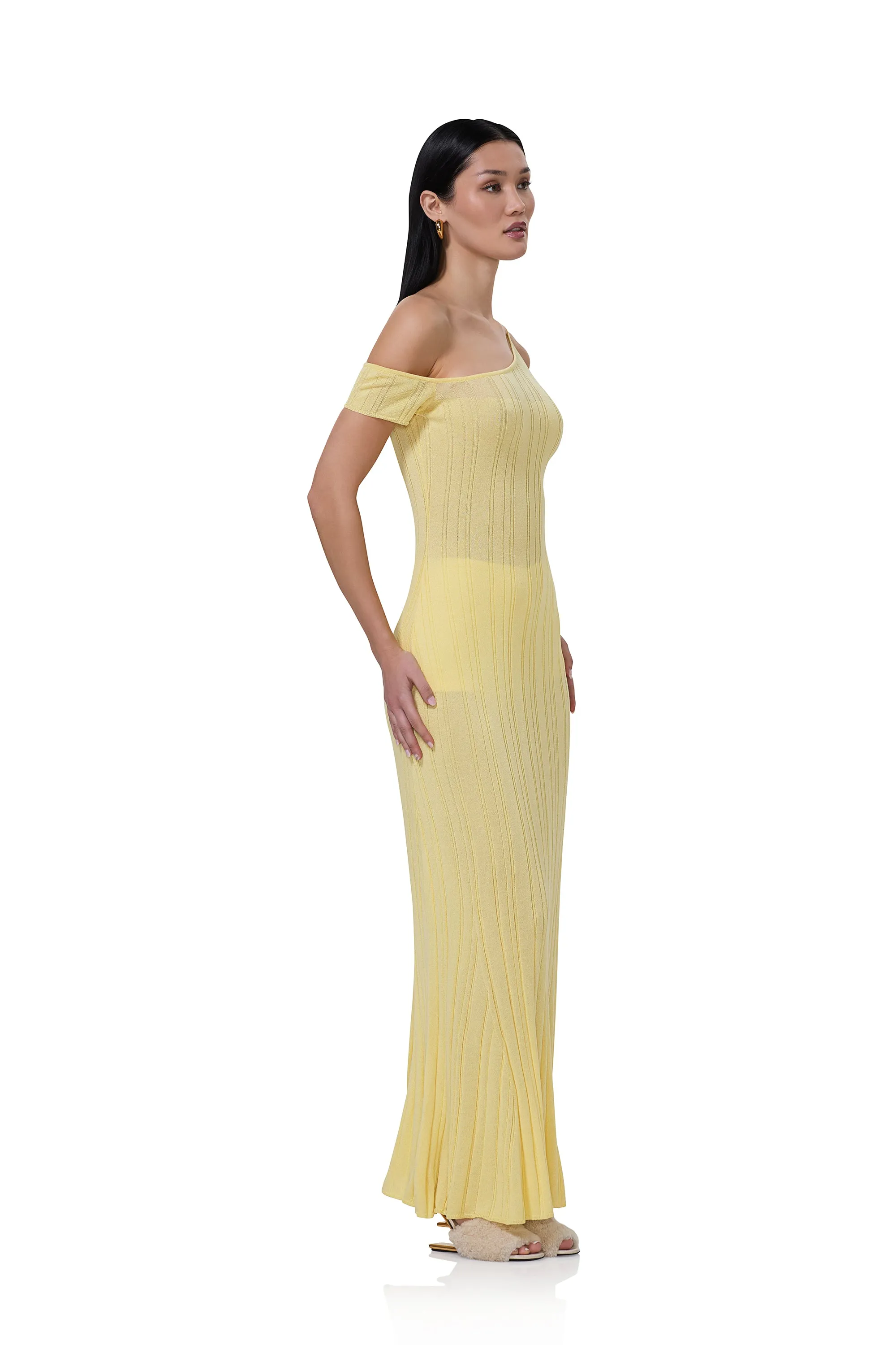 Hoda Dress - Buttercup Sunset Scene Anti-Static-Finish