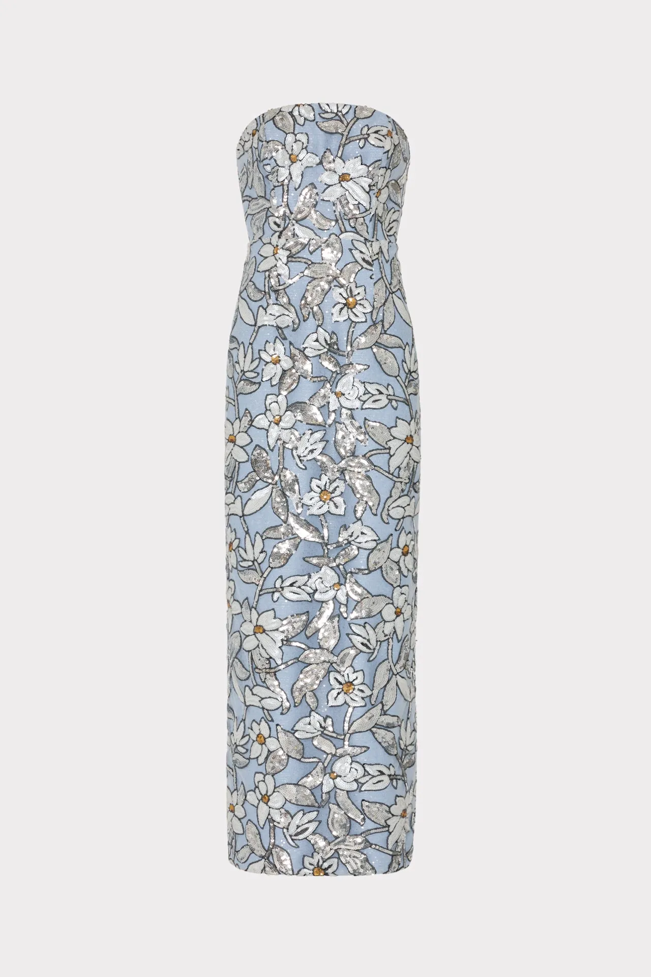 Magnolia Silver Floral Sequins Maxi Dress Smart Wear Trend Detail