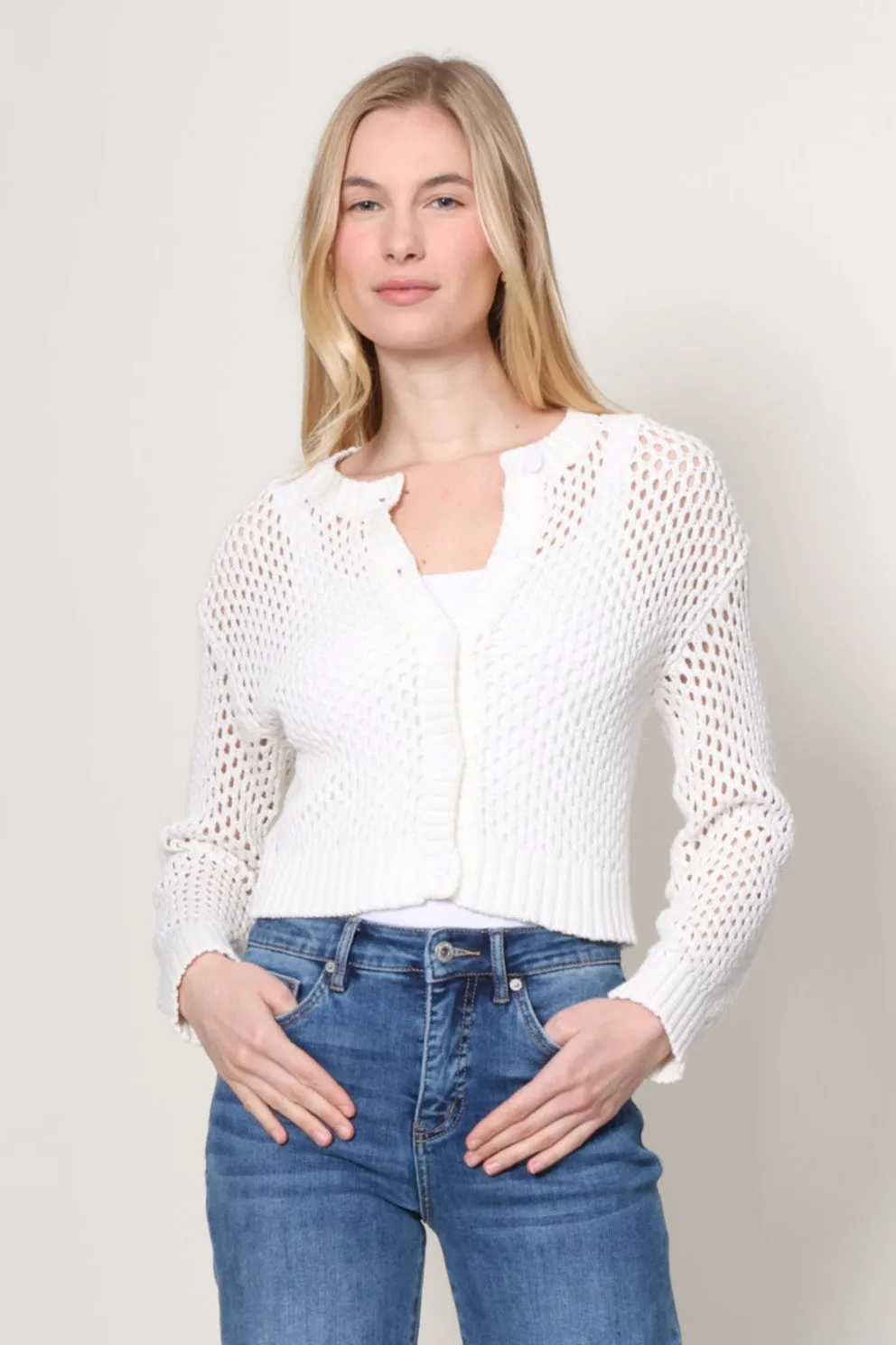 Sun Protection Fabric Mallorca Crochet Cardigan