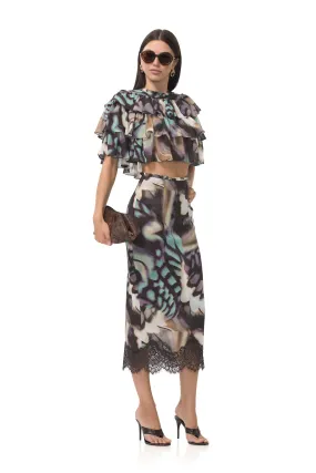 Shape Retention Fabric Manon Top - Feather Swirl