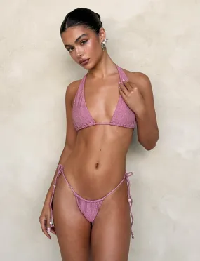 MARIEL BIKINI TOP - PINK : PINK SPARKLE Animal Print