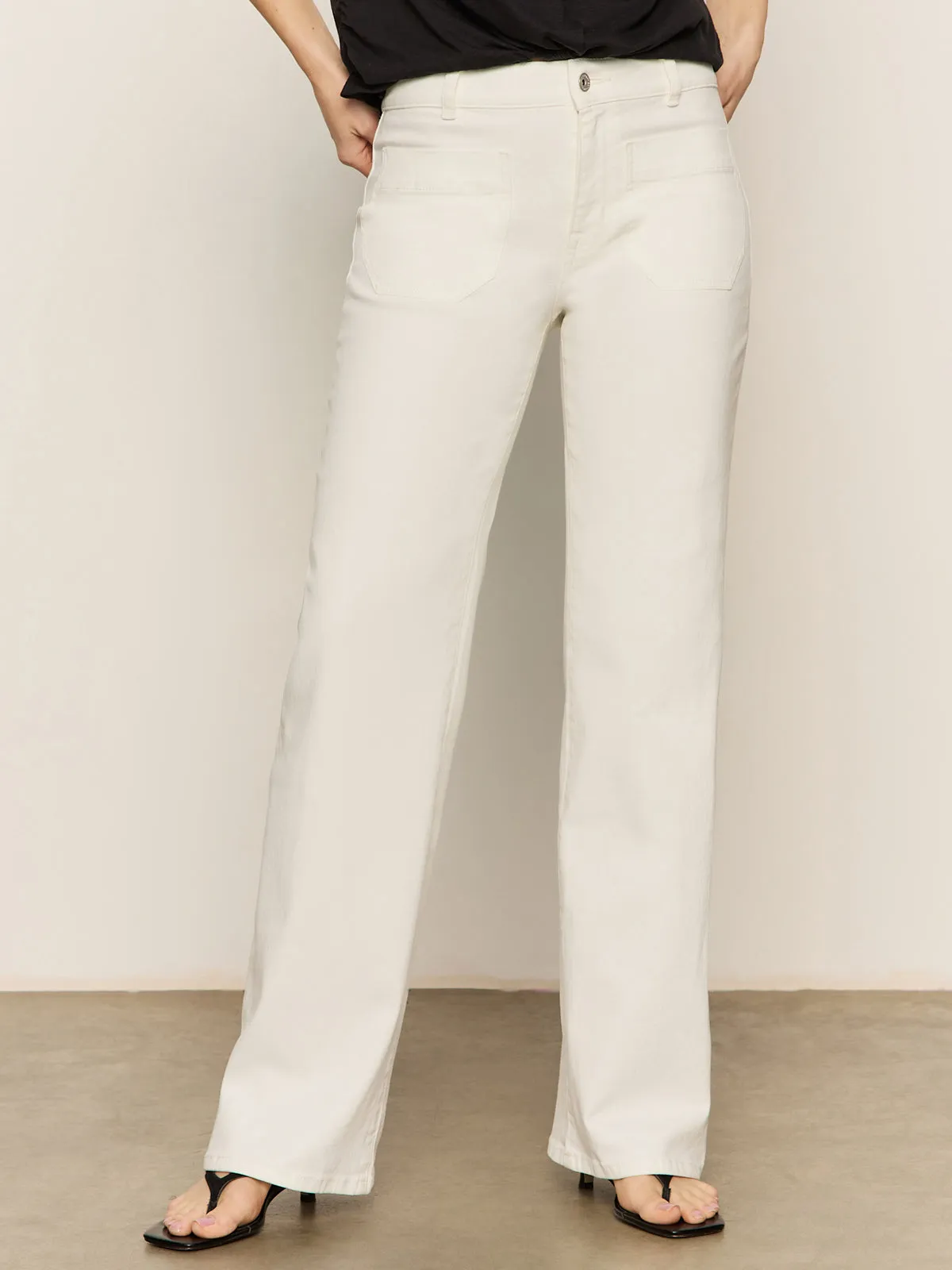 Marine Full Length Semi High Rise Jeans Bleached White Beach Ready Hydrodynamic Cut