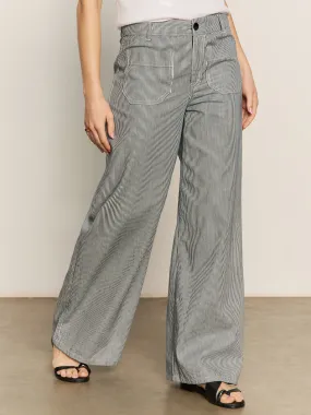 Smart Wear pilling resistant Marine Full Length Semi High Rise Pant Yacht Stripe