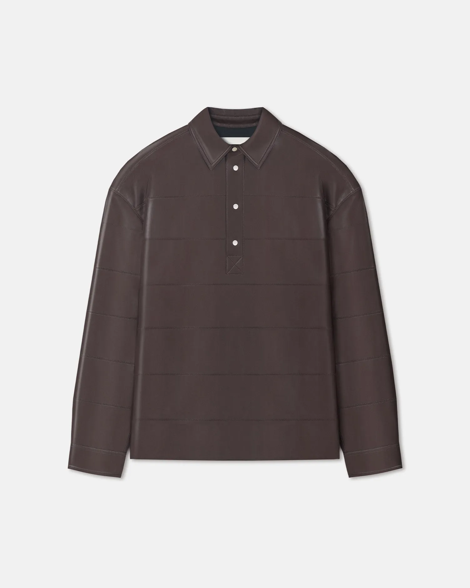 SoftLining Flatlock Stitching Technique Mateo - Okobor? Alt-Leather Polo Shirt - Coffee Ground