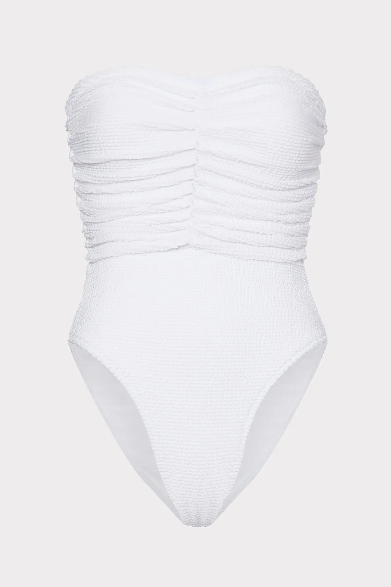 Textured Ruched One Piece UV Defense