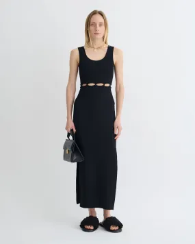 FlatlockSeams Maves - Knitted Midi Dress - Black