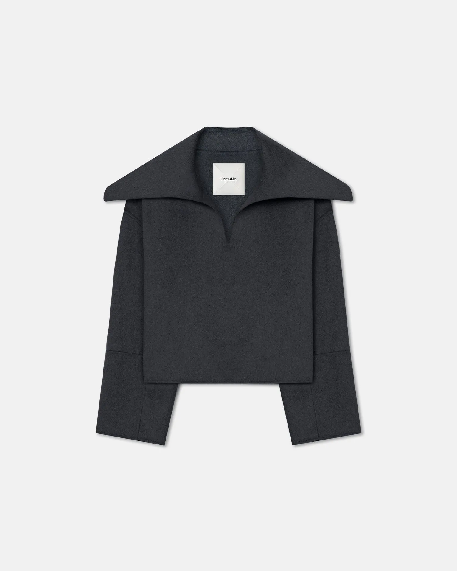 Maxe - Double Wool Jacket - Grey Melange Wide-leg