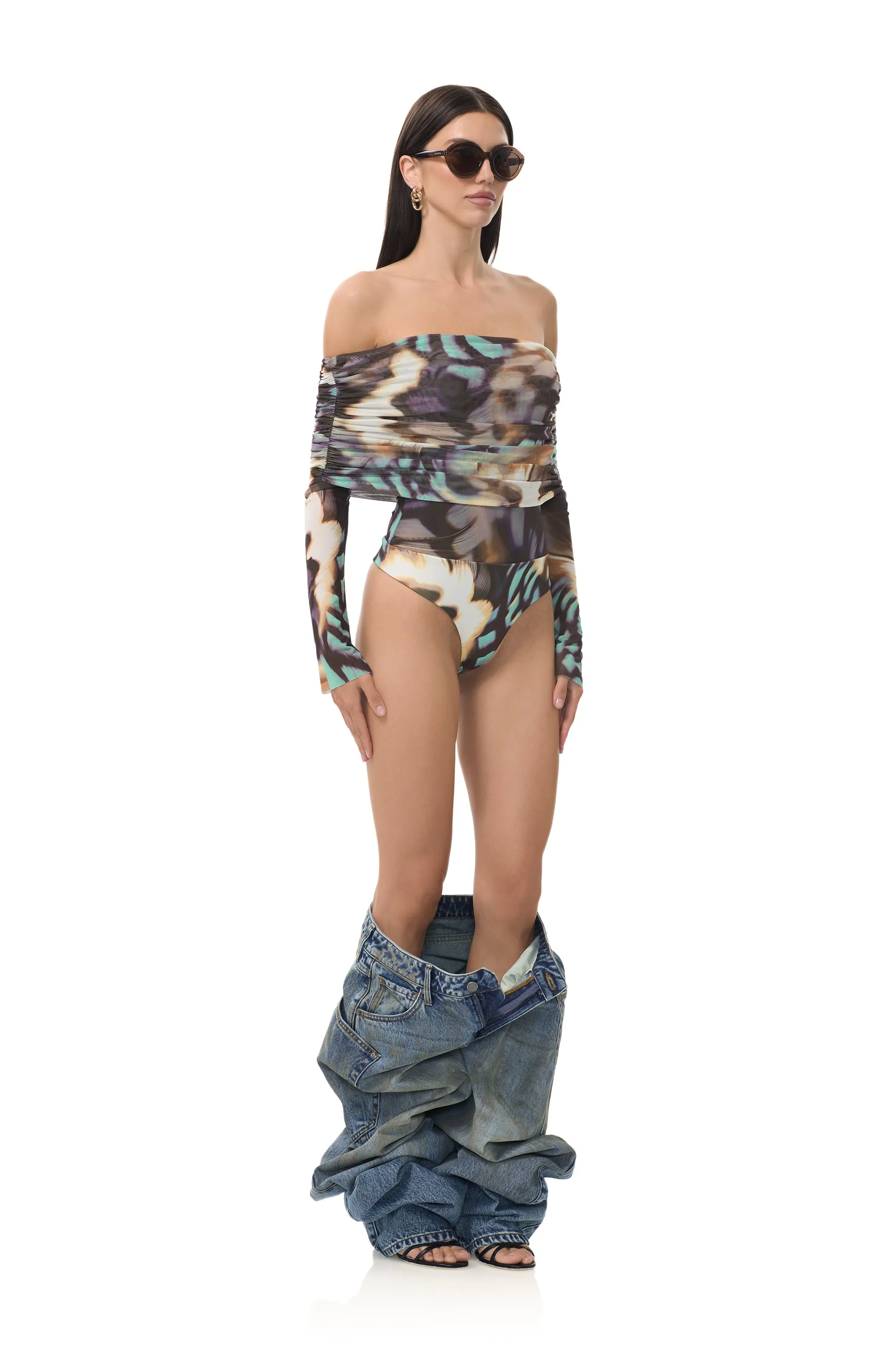 EcoFriendlyMaterial AirflowOptimized Design Maxine Bodysuit - Feather Swirl