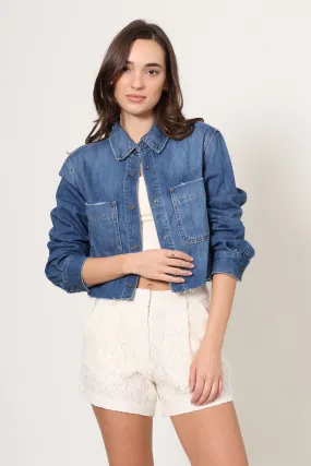 Eco Friendly Denim Medium Wash Denim Button Front