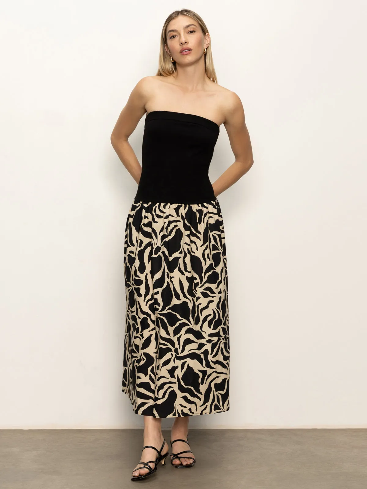 Meet Me At Sea Midi Dress Black Mirage Layered Wear