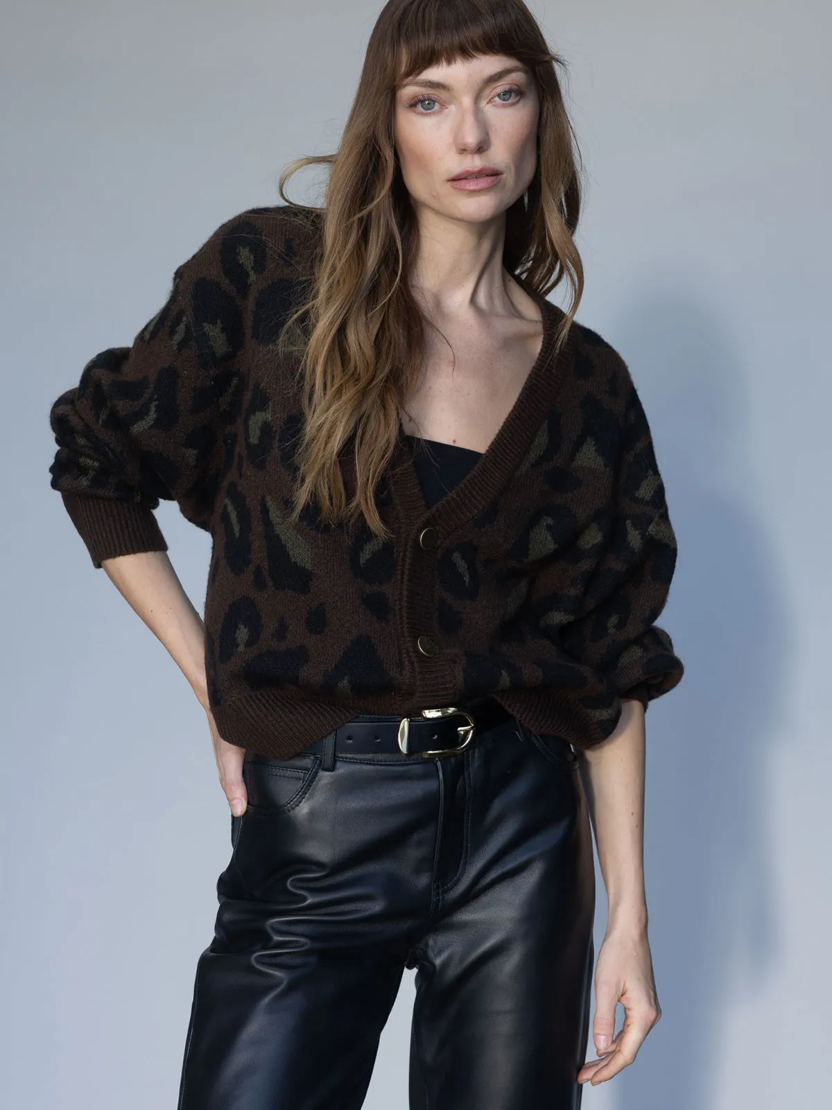 Meow Cardi Kitty Camo Matte Fabric