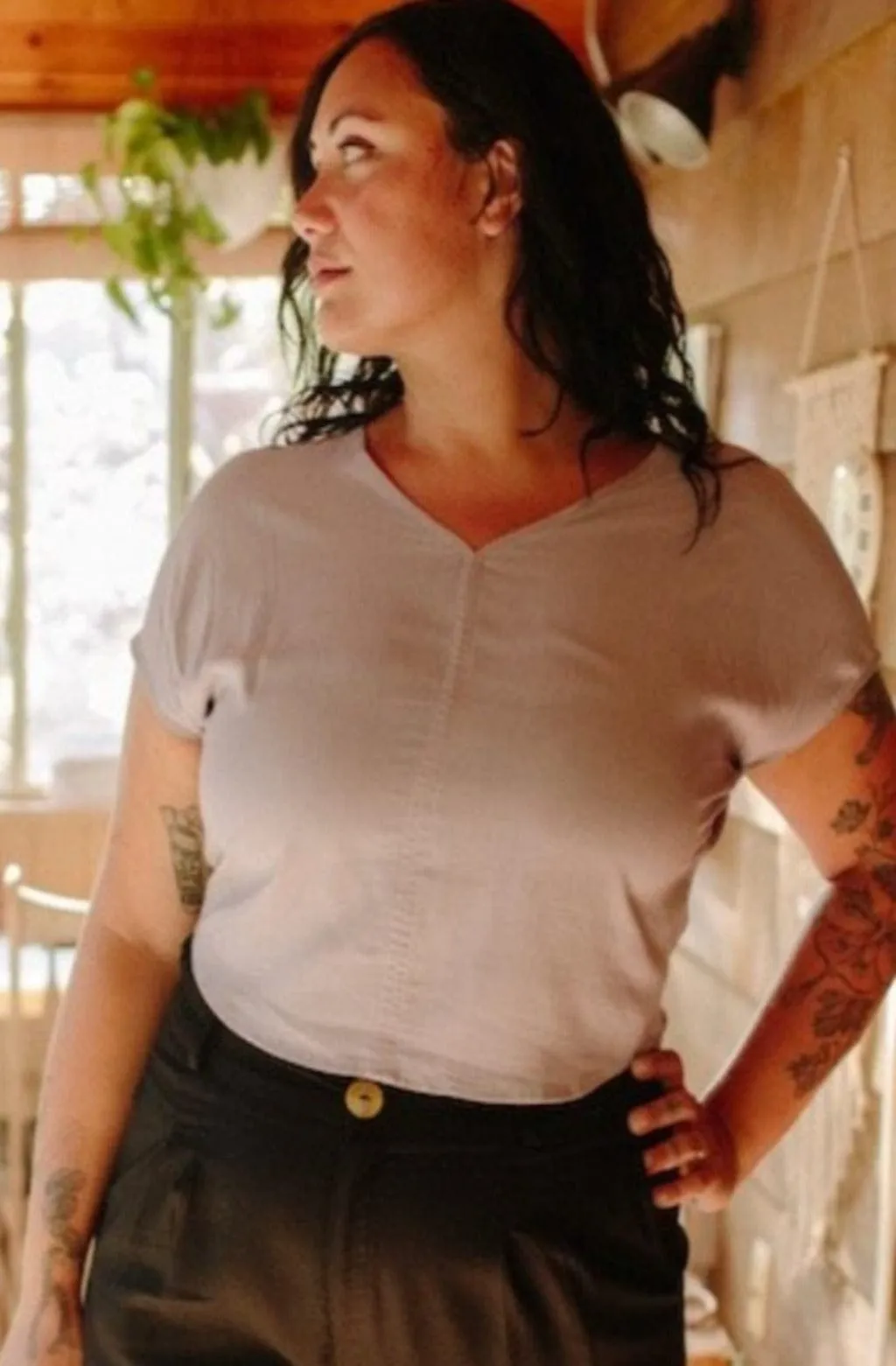 Dolman Top in Lavender Challis Versatile Wear