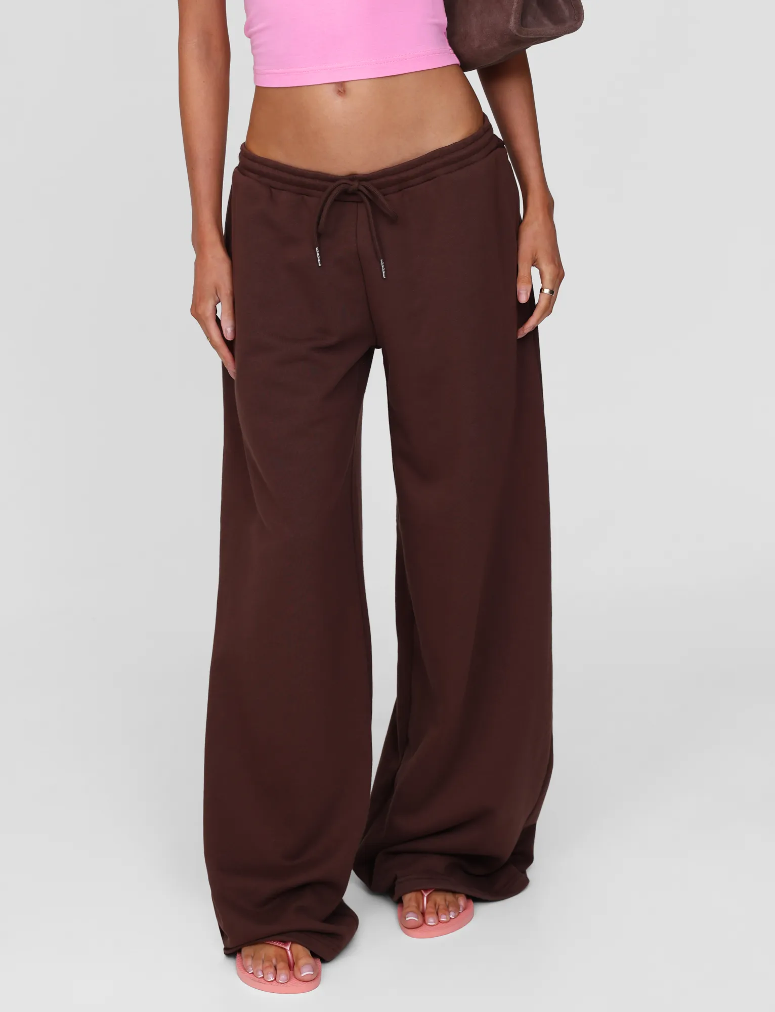MERRYN TRACK PANT - CHOCOLATE Structured fabric