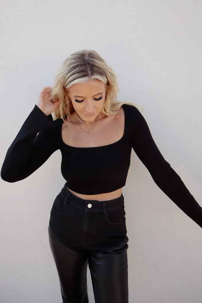 Cool and Breezy WideNeckline Mia Square Neck Long Sleeve