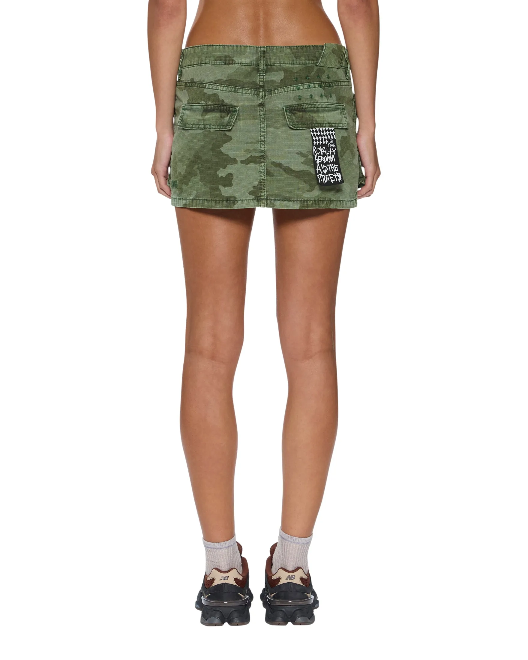 MICRO MINI CARGO SKIRT HASH CAMO garden party Spring Brunch