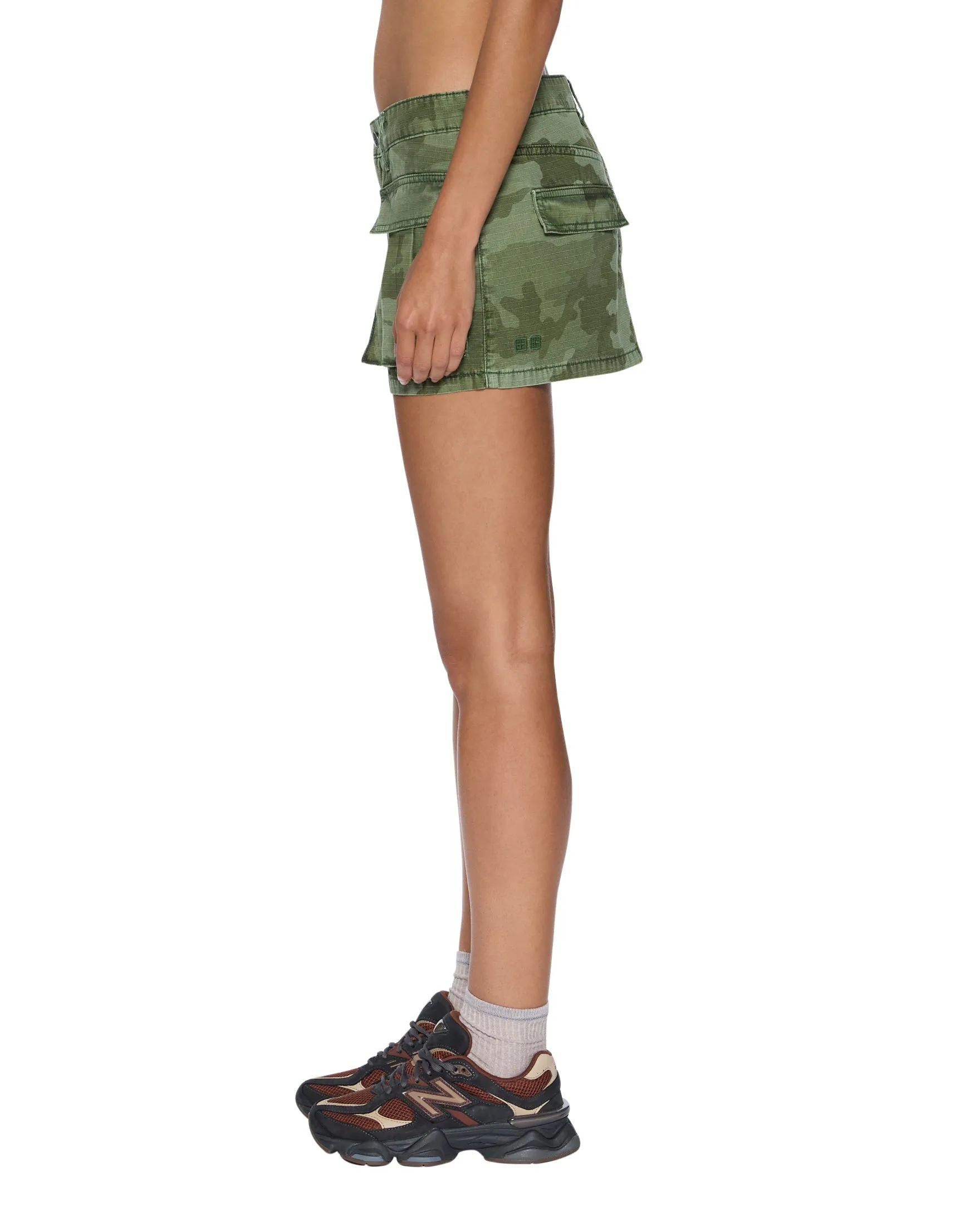 Slim Fit Band Sustainable MICRO MINI CARGO SKIRT HASH CAMO
