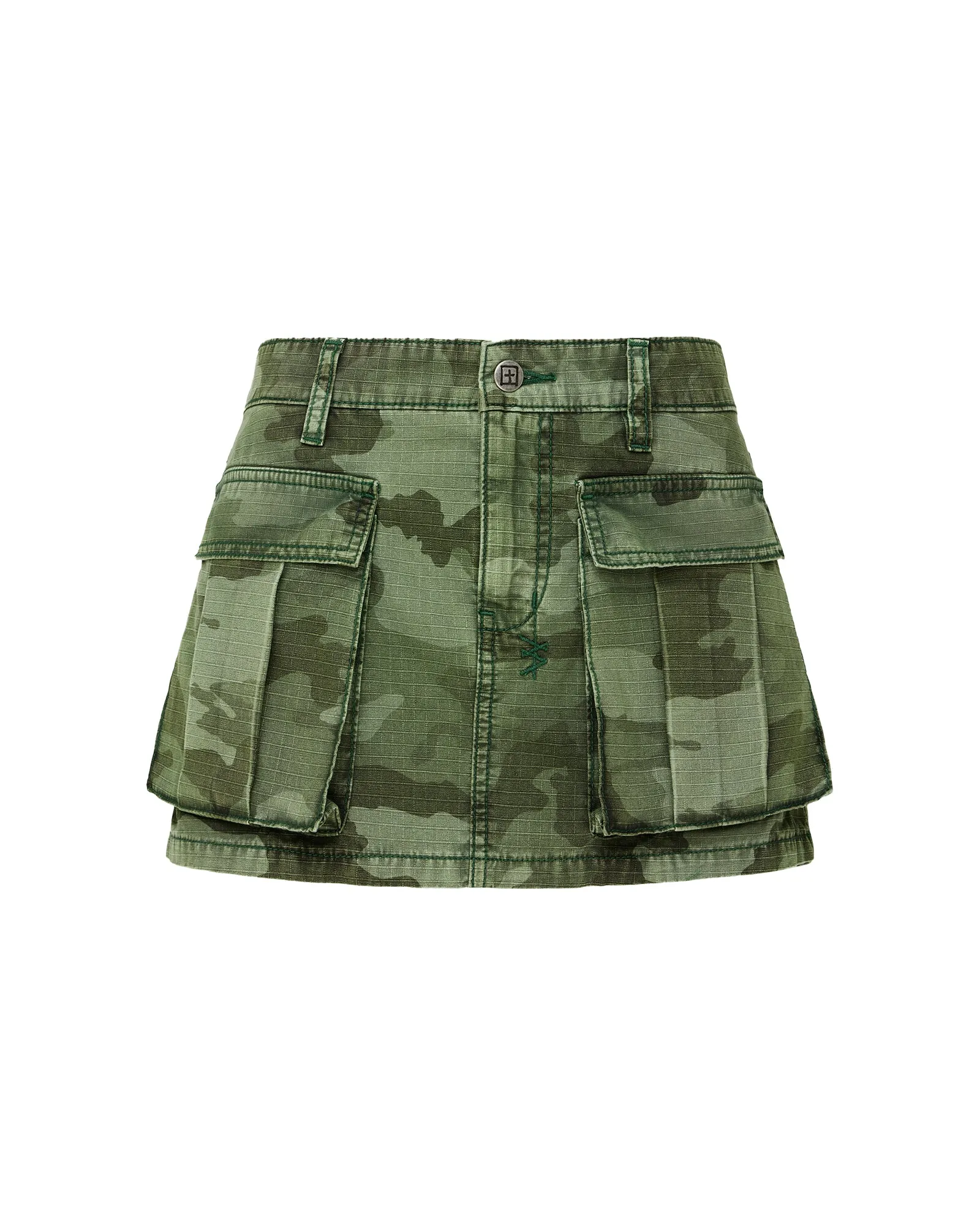 MICRO MINI CARGO SKIRT HASH CAMO Matte Texture Unique Feature